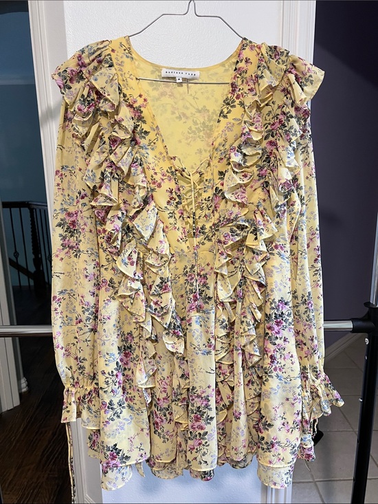 Endless Rose Dresses & Skirts - Endless Rose like Zimmerman Yellow Floral Ruffle Lace-Up Dress